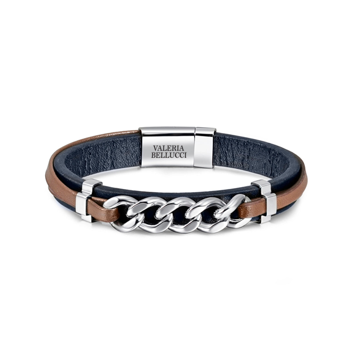 Iron Edge Brown Leather Bracelets