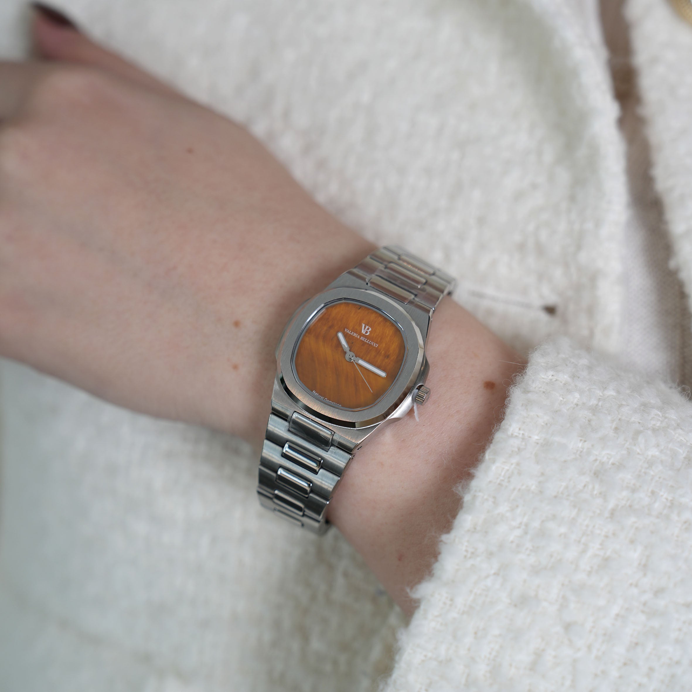 Valeria Bellucci Brown Gemstone Watch for Women