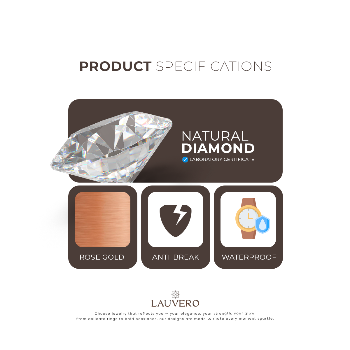 Lauvero Eclipse Diamond Rose Gold Couple Watches